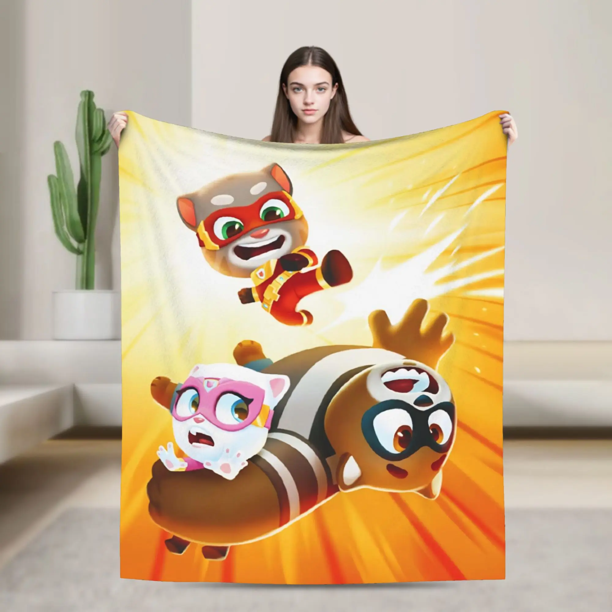Stylish T-Talking T-Tom And F-Friends Blankets Super Soft Flannel  Comfortable Throw Blankets Machine Washable