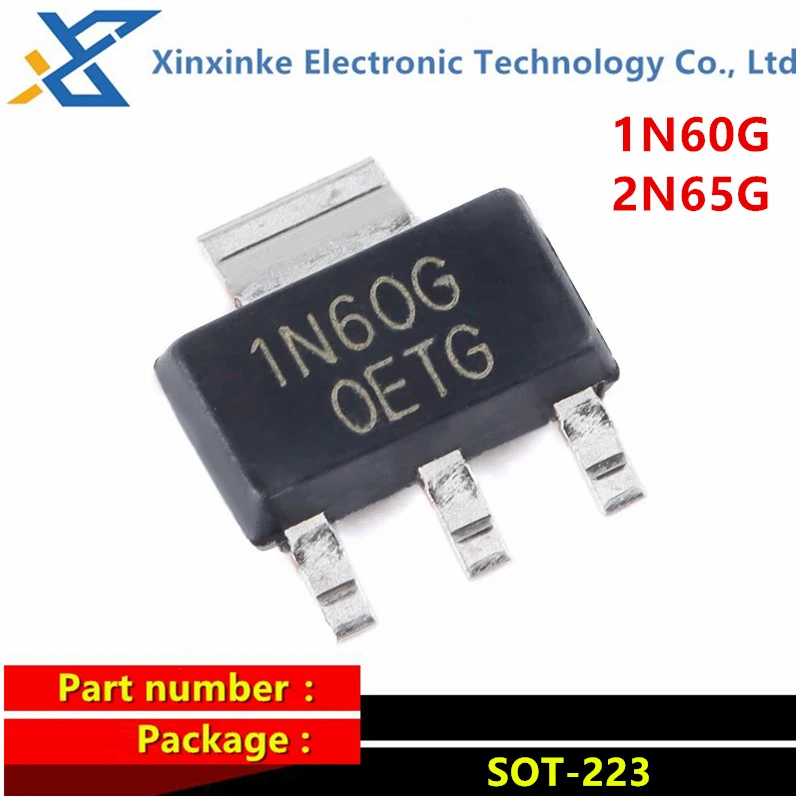 

50PCS 1N60G 2N65G SOT-223 N-channel Power MOS Transistor 600V 1A 650V