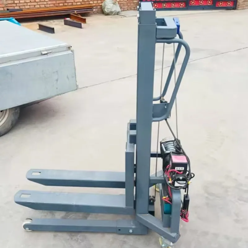 

Portable 300kg Small Stage Sound Lift Stacker 1.2m/1.6m Removable Forklift Condition 300kg Mini Mobile Forklift