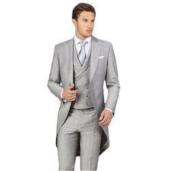 2022 New mens 3piece performance suit  custom tuxedo wedding suits for men V neck casual business suit（jacket+vest+pant+tie)