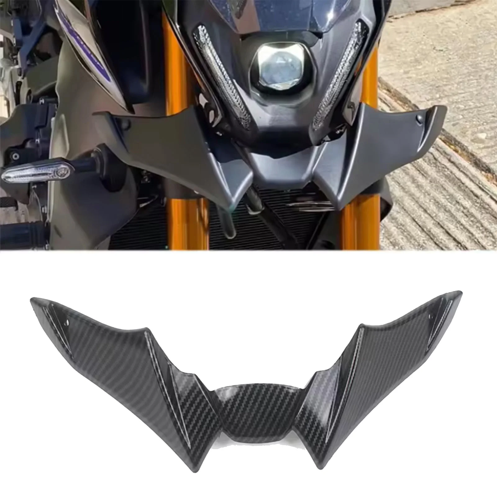 Ajuste para YAMAHA MT-09 MT09 MT 09 SP 2021-2023 guardabarros de rueda delantera de motocicleta extensión de cono de nariz cubierta de alerón de capó