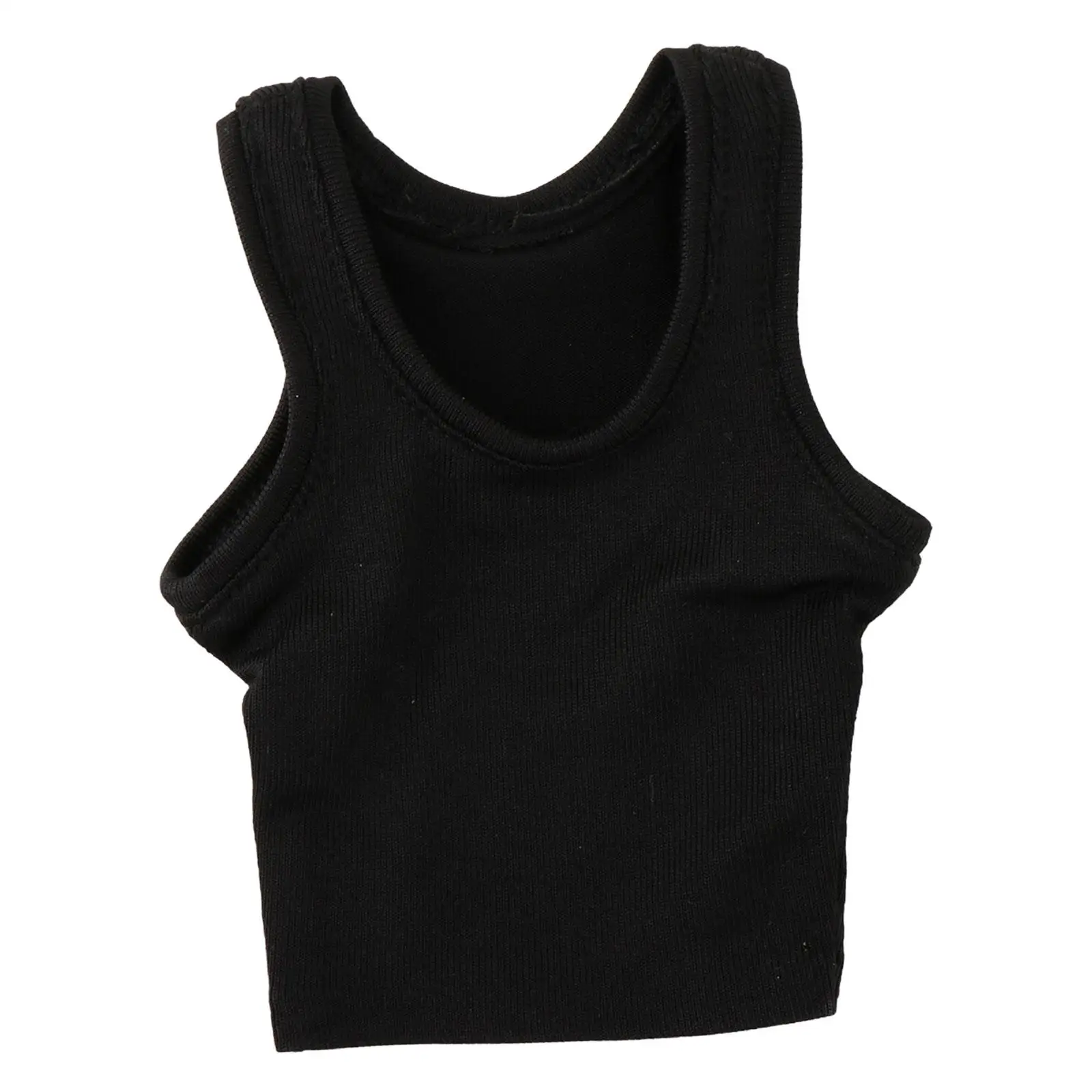 1/6 Scale Men Figures T Shirt Sleeveless Vest for 12inch Male Action Figures Black