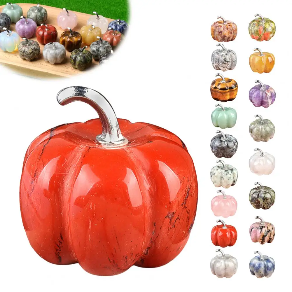 Gift Ideas for Holiday Season Natural Carved Pumpkin Charm Mini Gemstone Pendant for Jewelry Diy Halloween Micro for Halloween