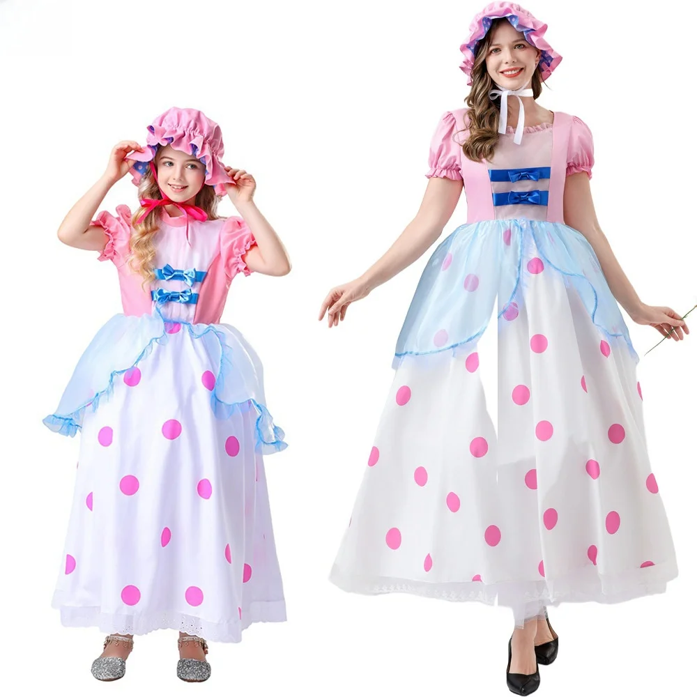 Fantasia Infantil de Pastorina Toy Story para Apresentação, Traje de Halloween, Conjunto Combinando para Pais e Filhos, Vestido para o Dia das Criança
