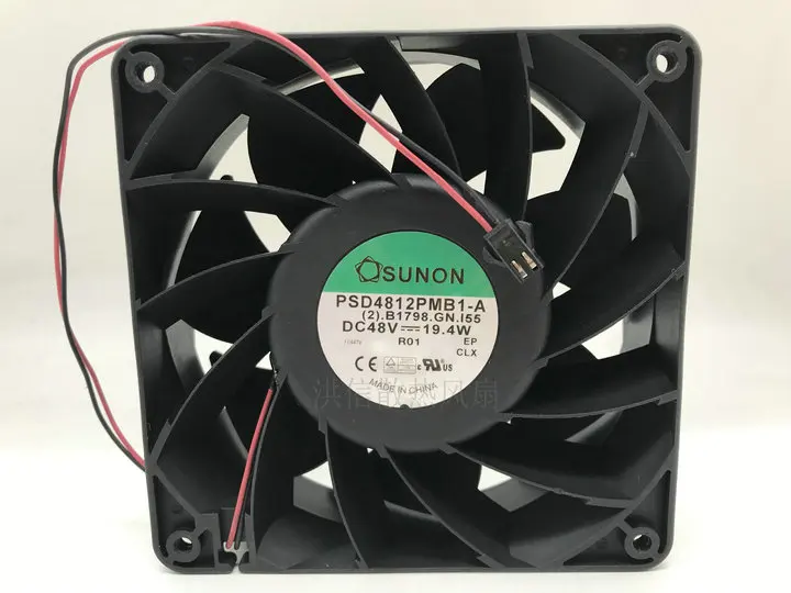 SUNON PSD4812PMB1-A DC 48V 19.4W 120x120x38mm 2-Wire Server Cooling Fan