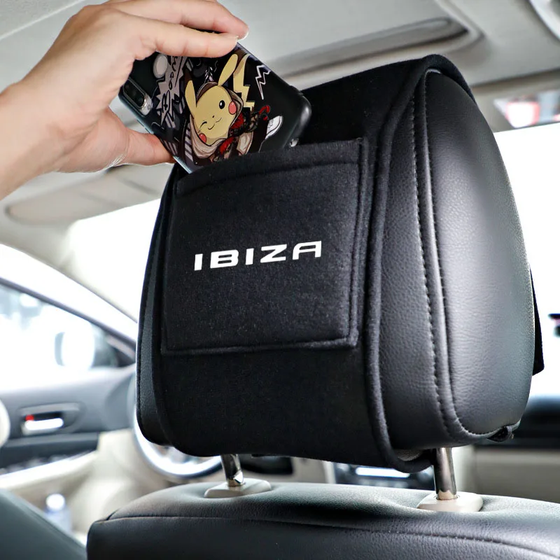 

Car Seat Headrest Pillowcase Elastic Neck Pillow Cover For seat leon ibiza Alhambra Exeo Altea Arona Mii IBL Car Accessories