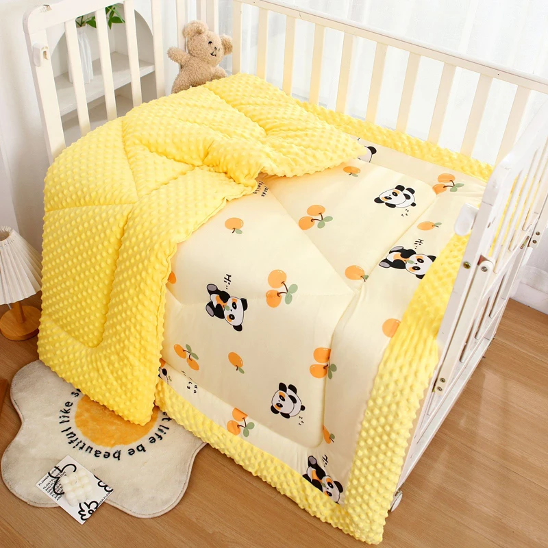 

Детское осенне-зимнее теплое одеяло в мультяшном стиле, домашнее утепленное бархатное одеяло с фасолью, детское одеяло для сна для детского сада, пеленание для новорожденных