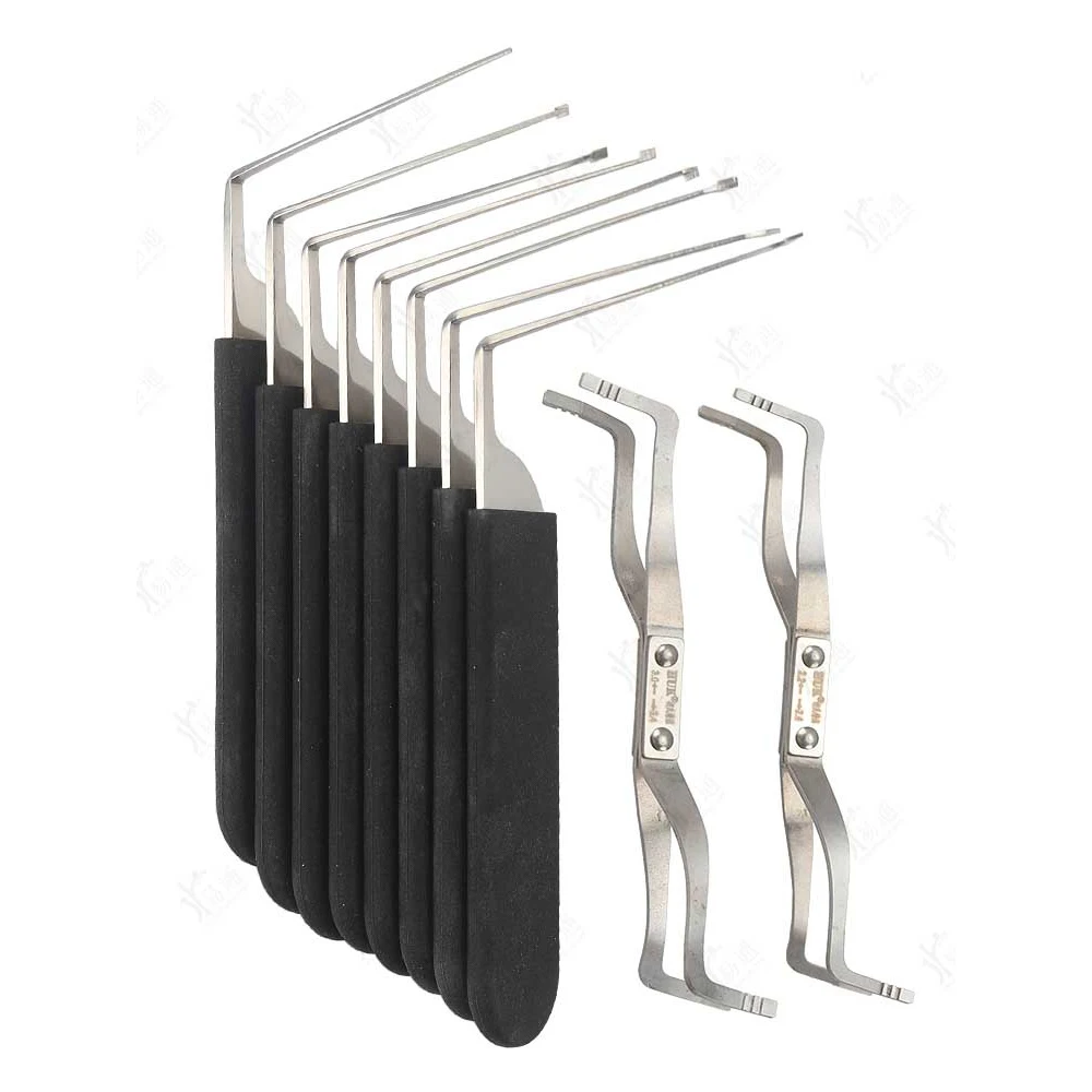 

8pcs Civil Lock All-Steel Tool Set with Anti-slip Handle for Locksmith Supplies Repair Tools