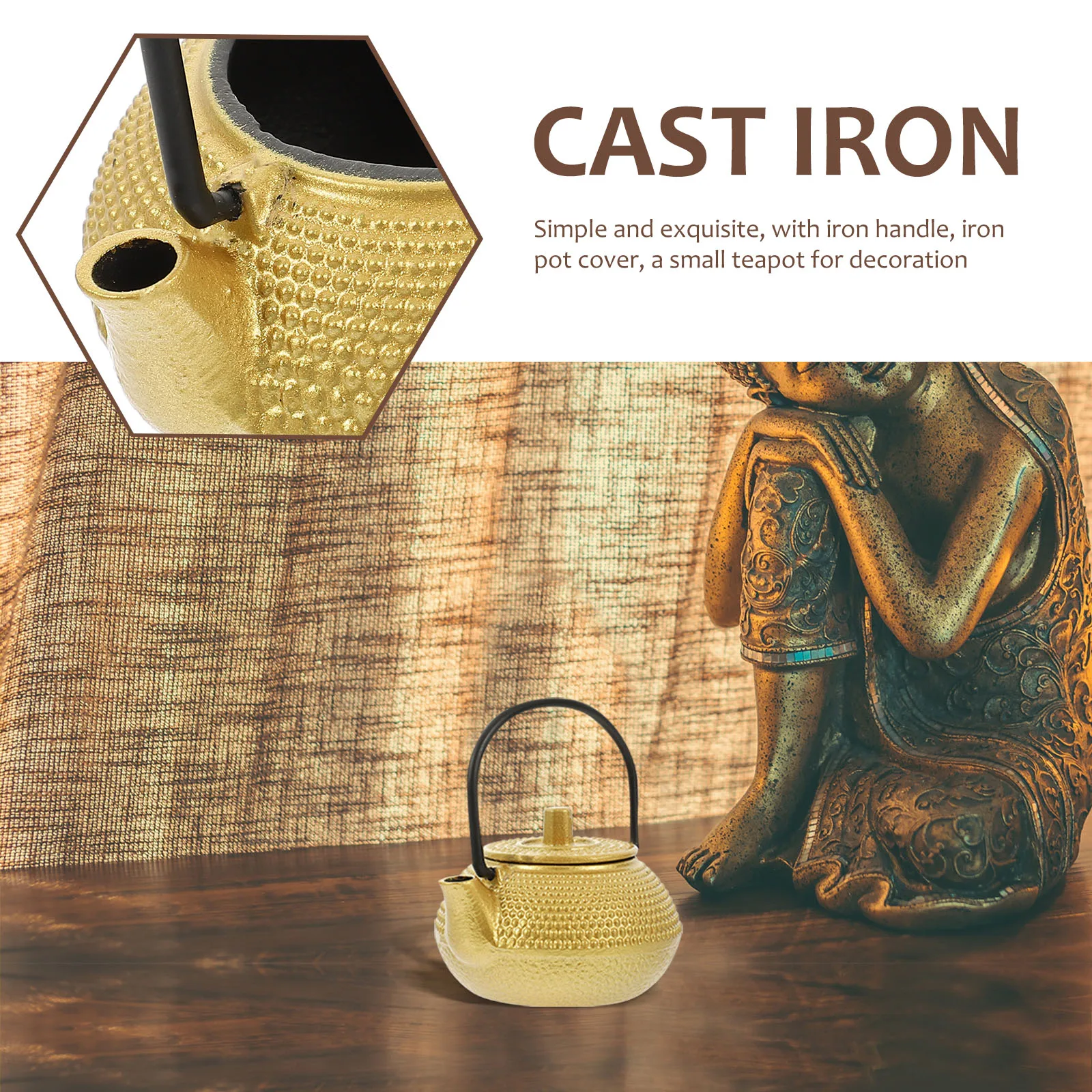 

Mini Iron Kettle Tea Set Home Decor Cast Kitchen Decoration Pots Chinese Teapot
