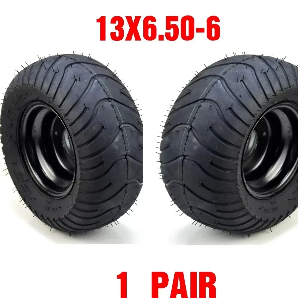

1 пара 145/70-6 дюймов 13X6,50 бескамерных шин с ободом колеса для ATV Quad, переднее и заднее колесо Taotao 50CC 110CC Go Karting