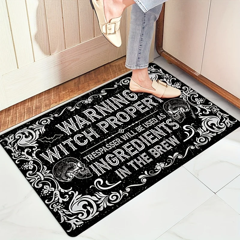 VIKAMA Dark Gothic Doormat Soft, Warm and Sound-Absorbing Entrance Hallway Mat Bathroom, Toilet and Lavatory Rug Home Decor