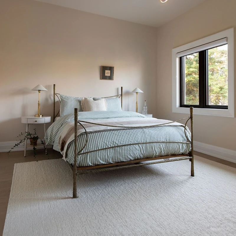 

American country wrought iron double bed vintage metal distressed 1.5m bed idyllic simple iron frame room furniture