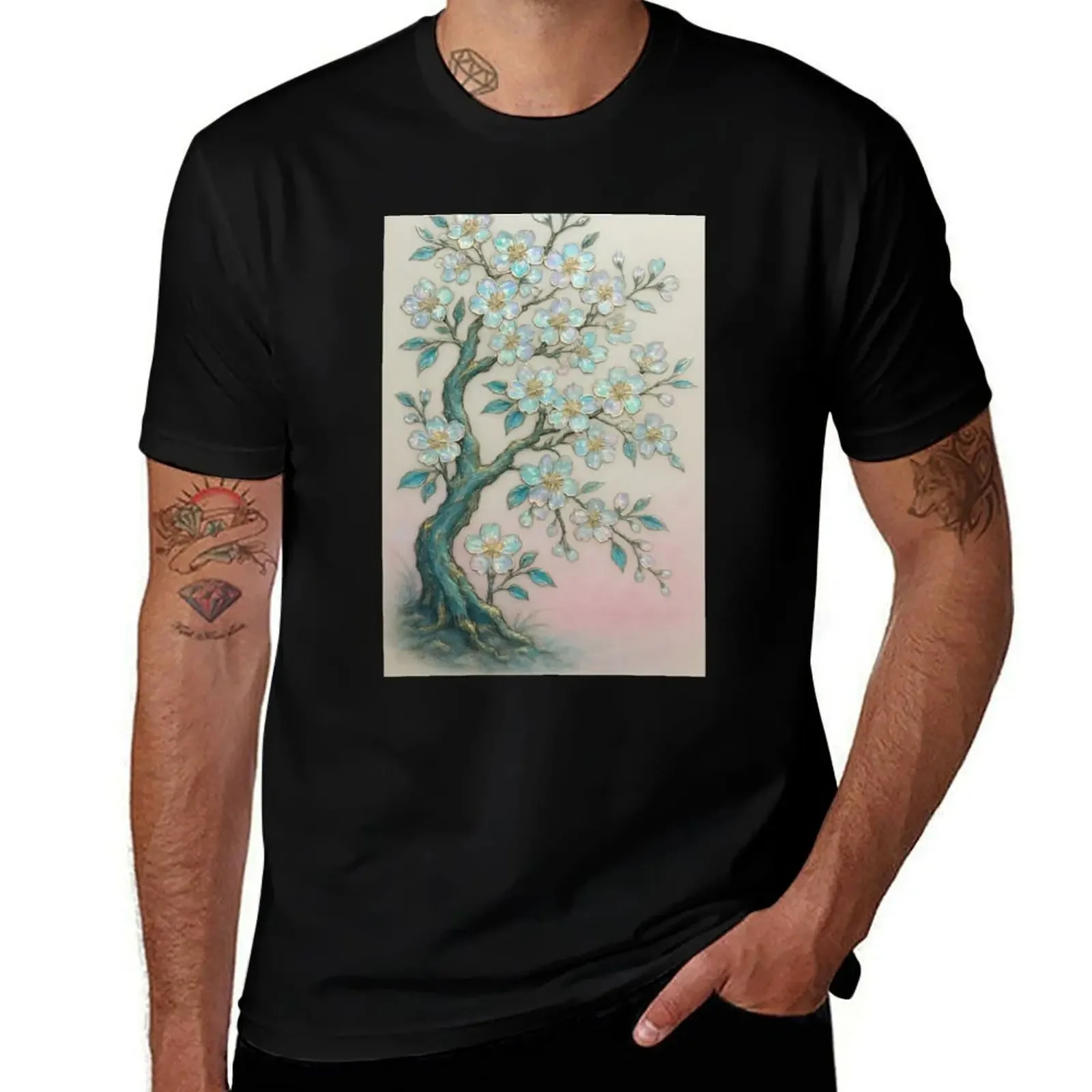 

Opal Blossom Tree — Mother-of-Pearl Style T-Shirt affliction shirts korean fashion croswit shirt man plus sizes Men's t-shirt