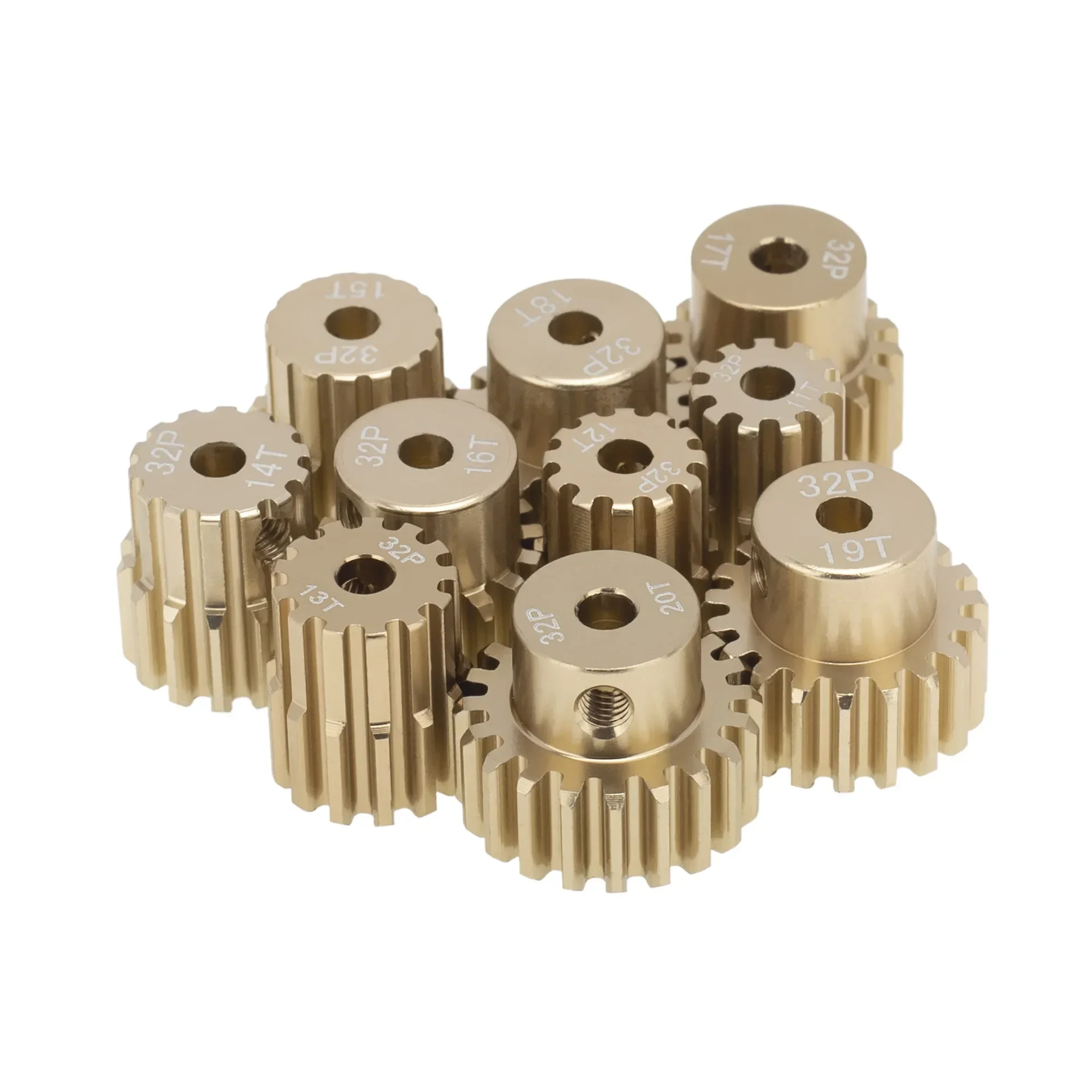 7075 Aluminum Pinion Gear Set 32DP 3.175mm for 1/10 RC Cars, 11T-20T Precision Engine Gears for Racing Crawler Upgrade
