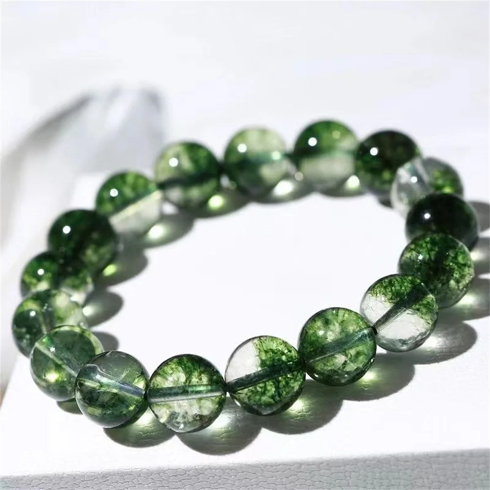 

Natural Green Ghost Fortune Transfer Crystal Single Loop Bracelet For Men And Women