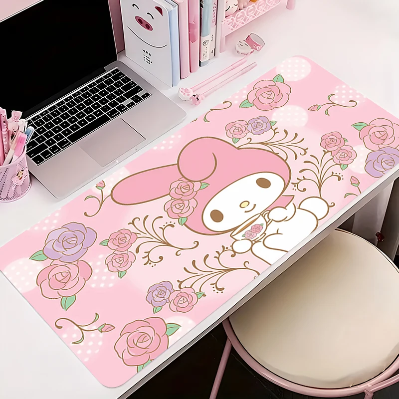 

900x400 Cute Mouse Pad Large My M-Melody Laptop Office Pink Desk Mat Rubber Anime PC Carpet Gaming Accessories Non-slip Mousepad