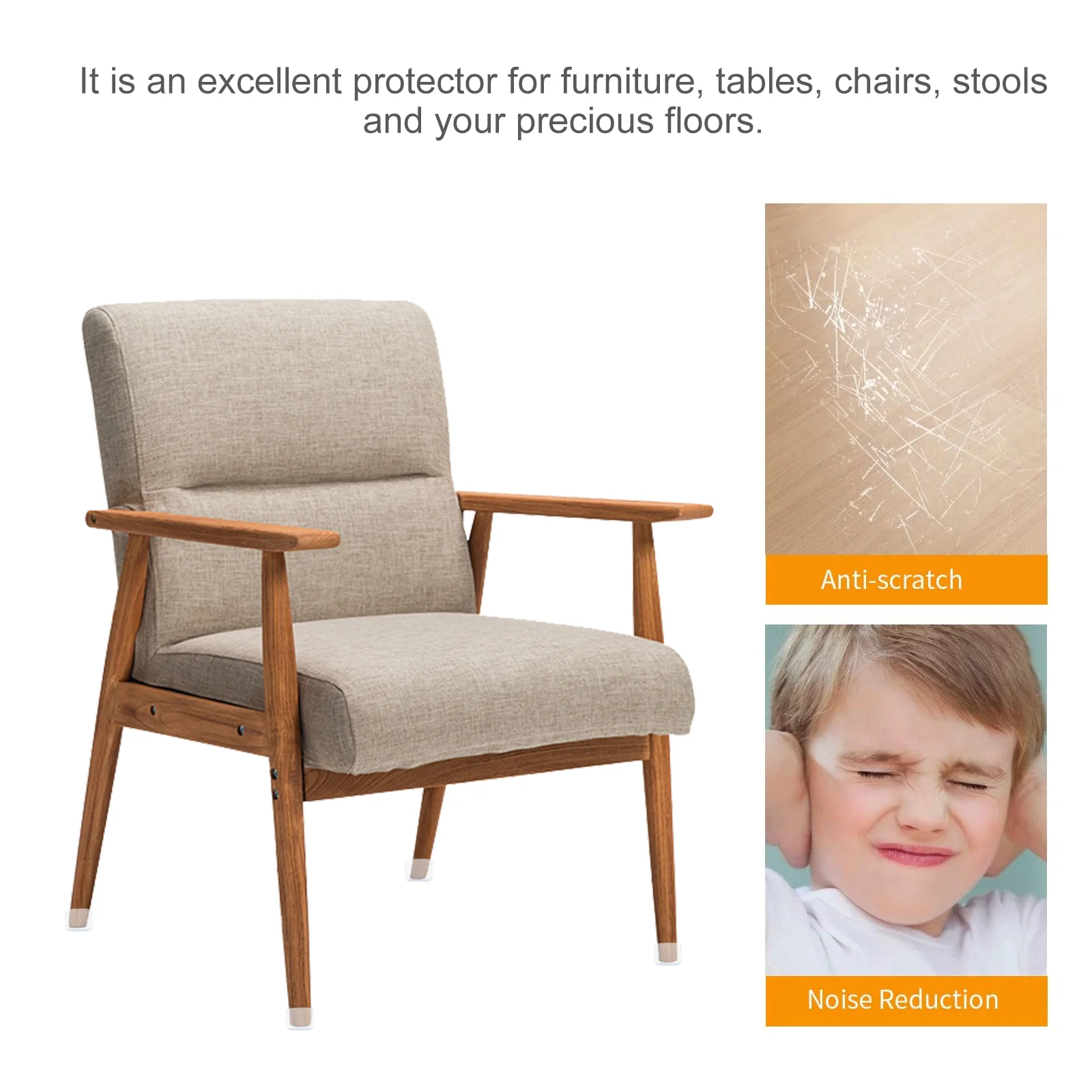 10 Pcs Stool Leg Floor Protectors Table and Chair Protection Pad Feet Cover Protective Black