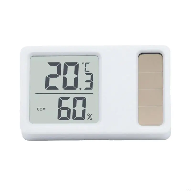

127C Solar Powered Thermometers Hygrometer Small Size Desktop Digital Temperature Humidity Measurement Meter Gauge for Home