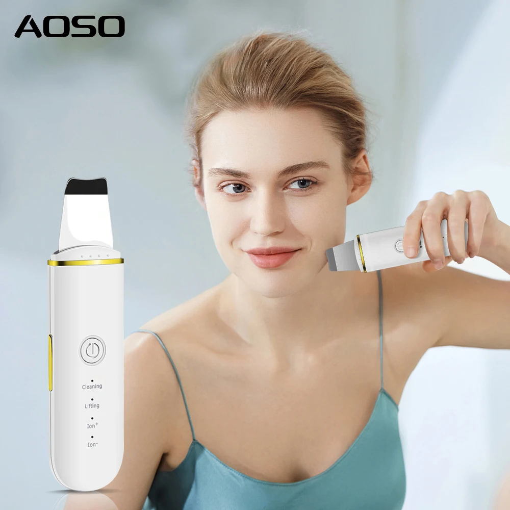 Ultrasonic Facial Cleanser - Home Use Pore Cleaner & Blackhead Remover Skin Spatula