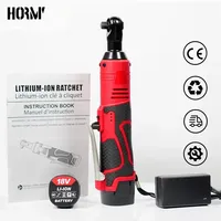 18V Cordless Electric Impact Wrench 3/8'' Right Angle Electric Ratchet Wrench Drill Screwdriver Power Driver Wireless Power Tool