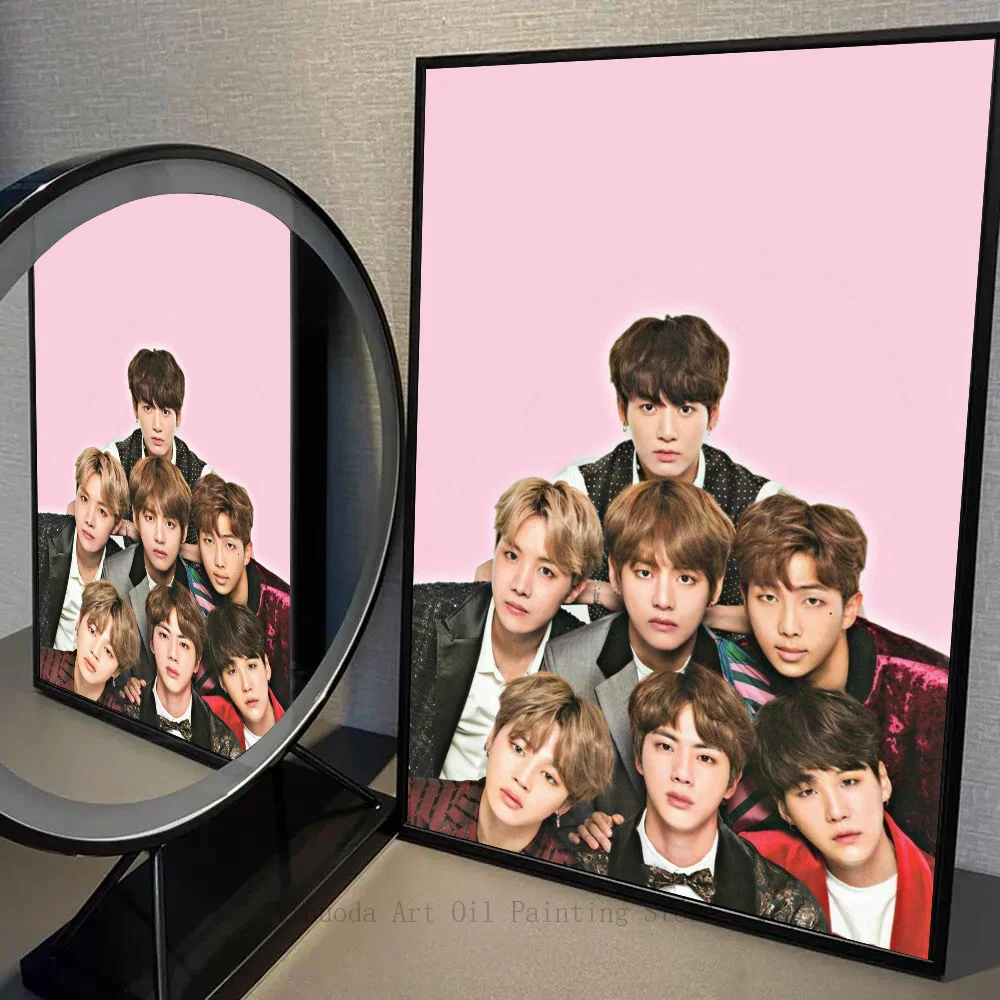 1PC Kpop Cool Man B-BTS Poster Self-adhesive Art Waterproof Paper Sticker Coffee House Bar Room Wall Decor