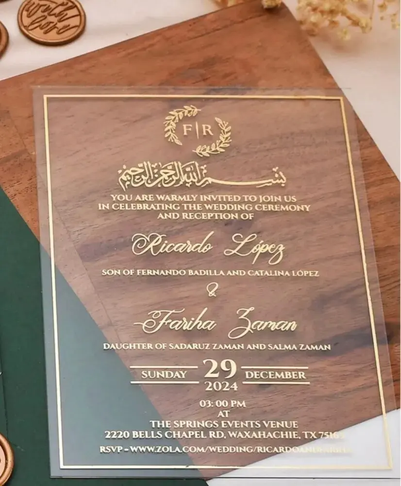 30pcs Wedding Invitations Custom Gold Foil Business Invitation Card Plexiglass Bar Mitzvah Souvenir Invitations Guest Card Gift