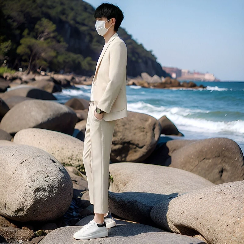 Men's Lightweight Summer Suit  - Korean Men Formal Wear review and price