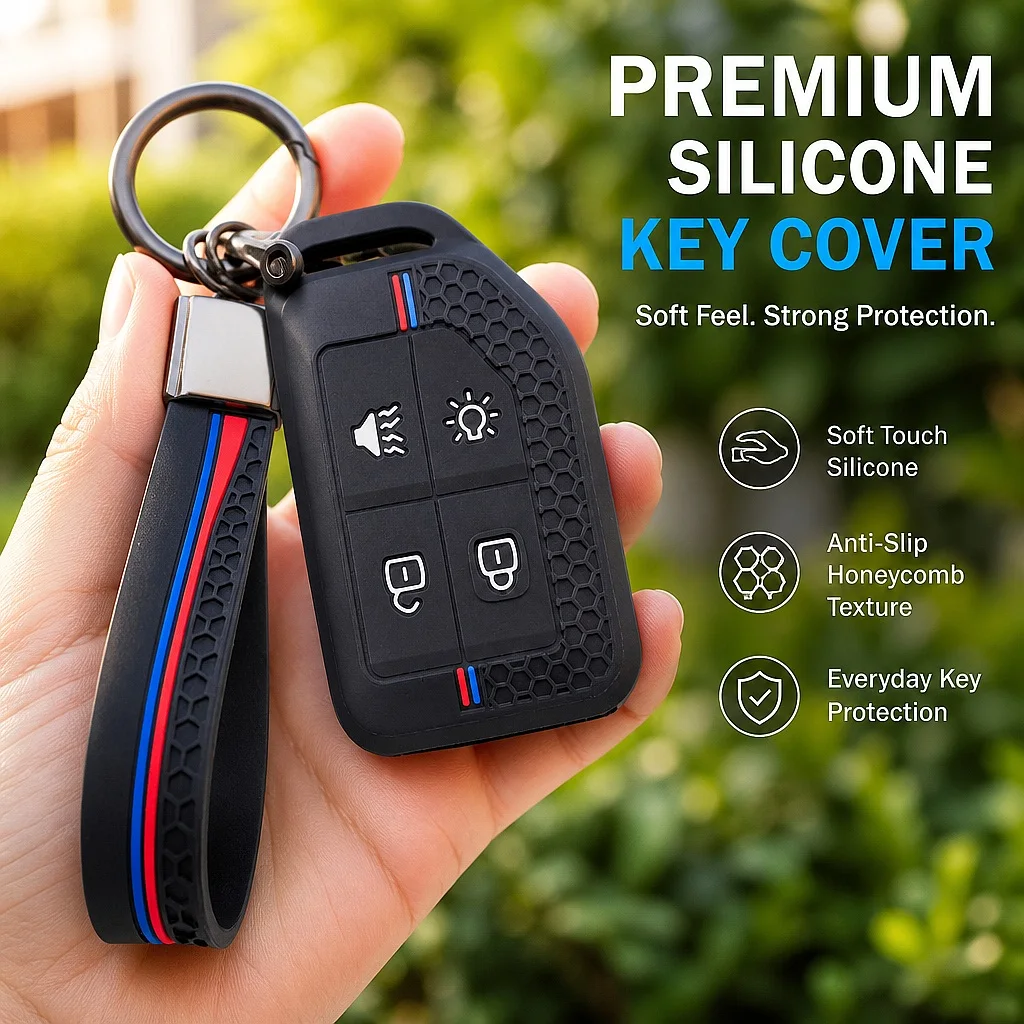 Honeycomb Flip Key Fob Case with Keychain for Volvo New FM FH Truck FH16 Tractor Van Heavy Truck Folding Soft Silicone Key Shell