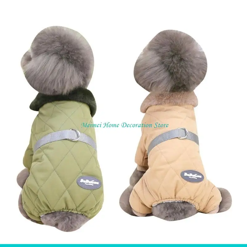 

H7BF Зимний комбинезон для собак с 4 ногами для щенков, ветрозащитная одежда, одежда для маленьких собак