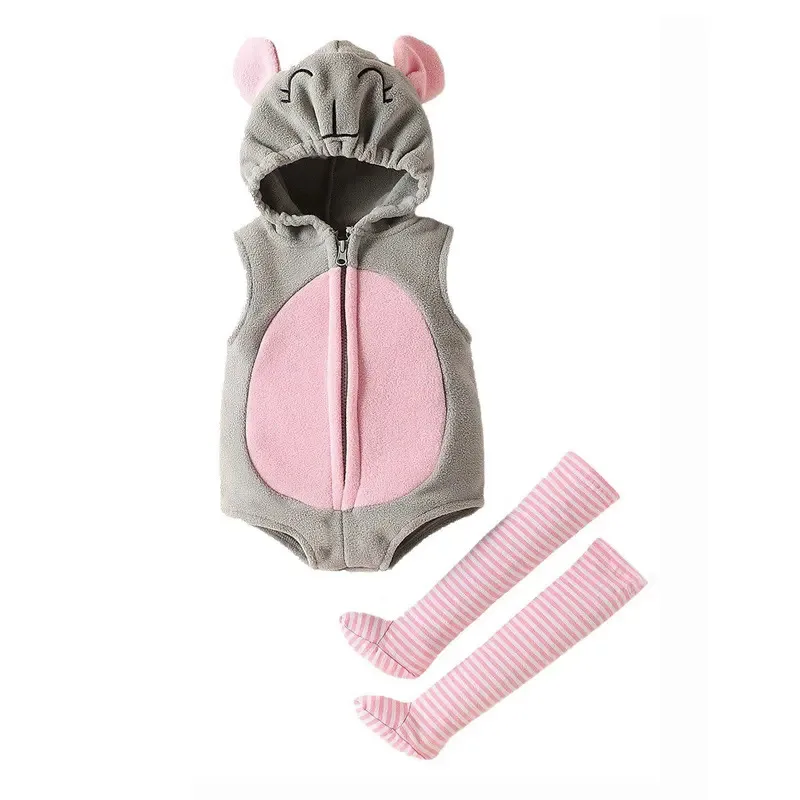 Sky01 Umorden 2 stks/set Kleine Muis Kostuum voor Baby Baby Meisjes Halloween Kostuums Cosplay 0-6M 6-9M 9-12M 12-18M Romper Wd01@