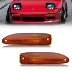 2PCS Front Bumper Turn Signal Light Housings For 1991 1992 1993 1994 Nissan 240SX / 180SX / S13 No Bulb/Socket Included