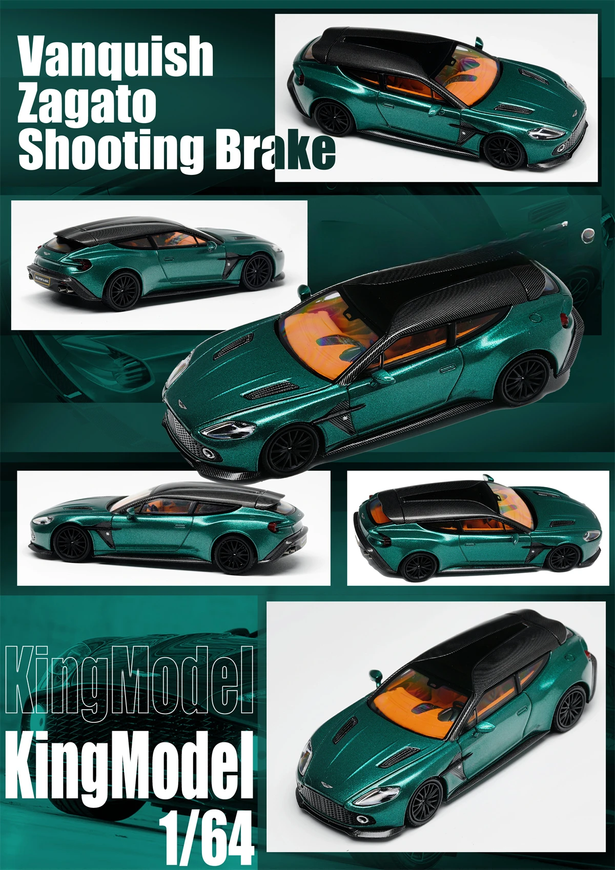 **Pre-order **Kingmodel 1:64 Vanquish Zagato Shooting Brake Diecast Model Car