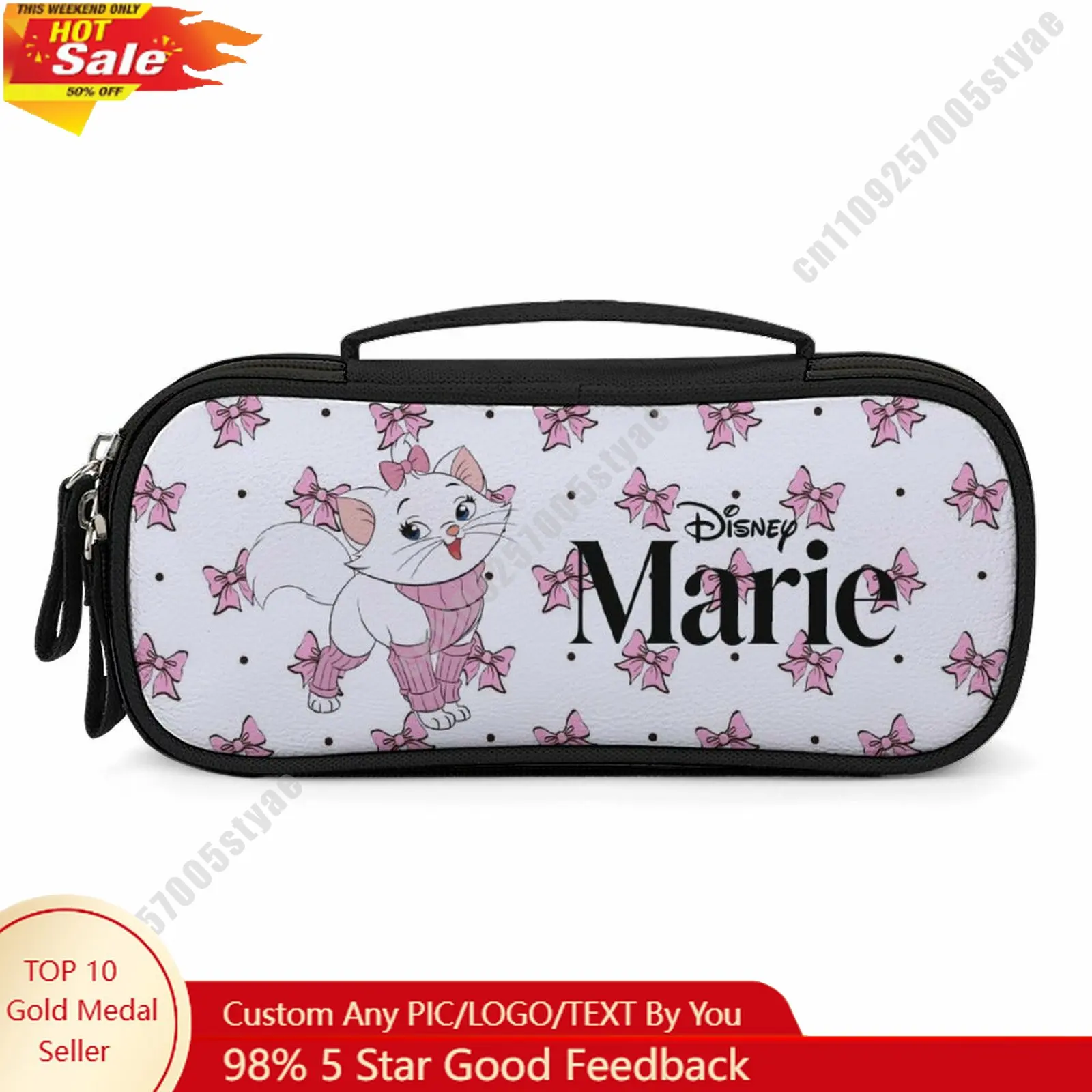 

Marie Pencil Case Disney Cartoon Character Customized Design Personalized Creation Holiday Gift Cosmetic Bag Cosplay