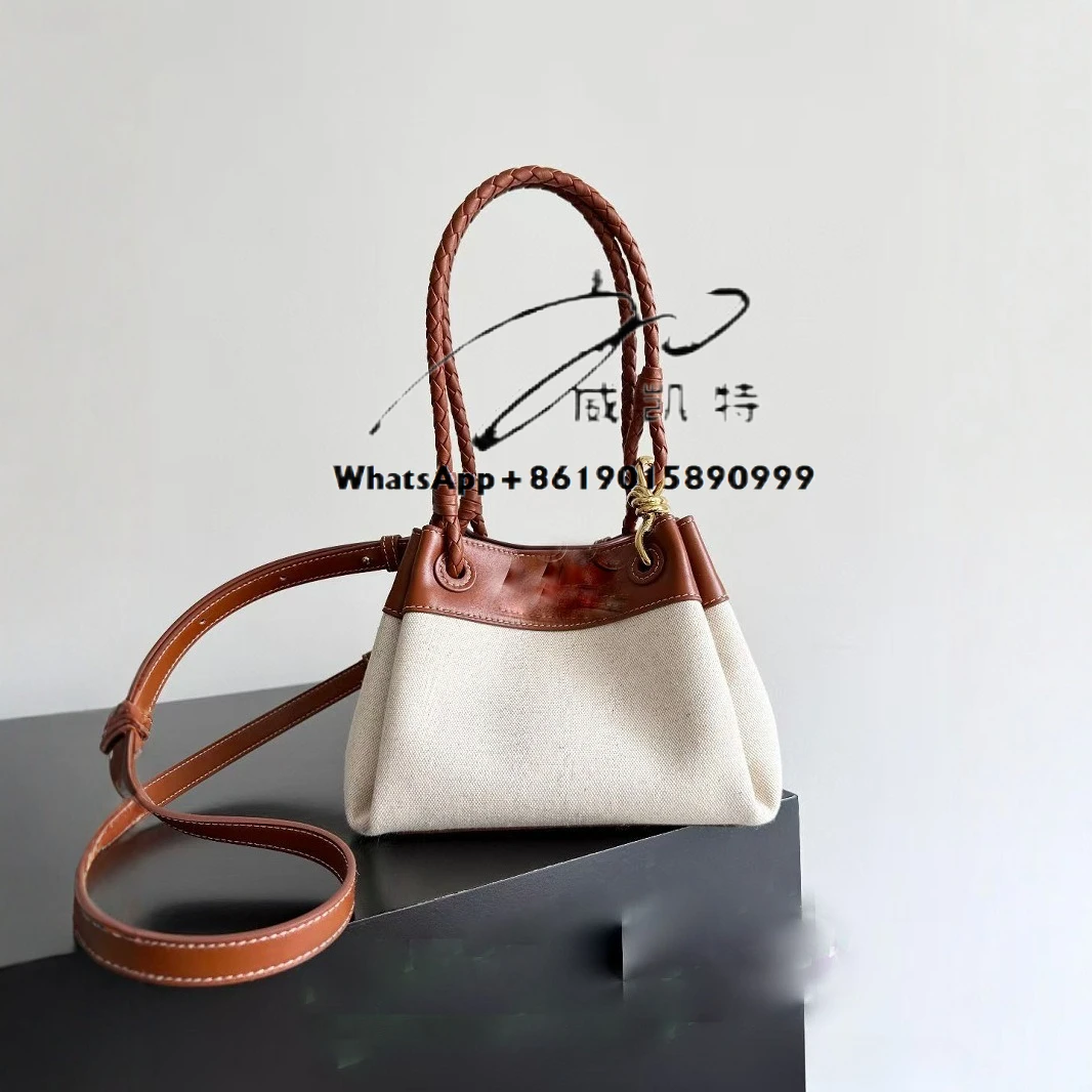 

2025 new spring and summer pump with bucket bag trend simple fashion literary handbag casual shoulder messenger women's bag