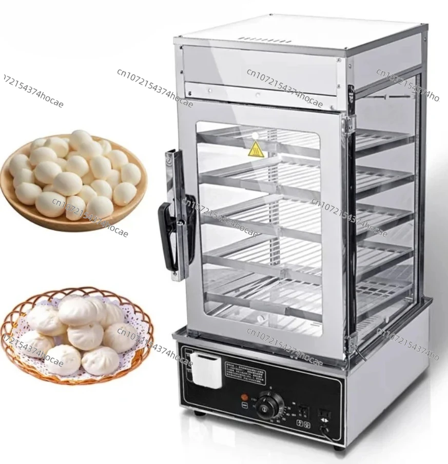 Commercial Electric Bun Steaming Cabinet Stainless Steel Glass Door Food Steamer