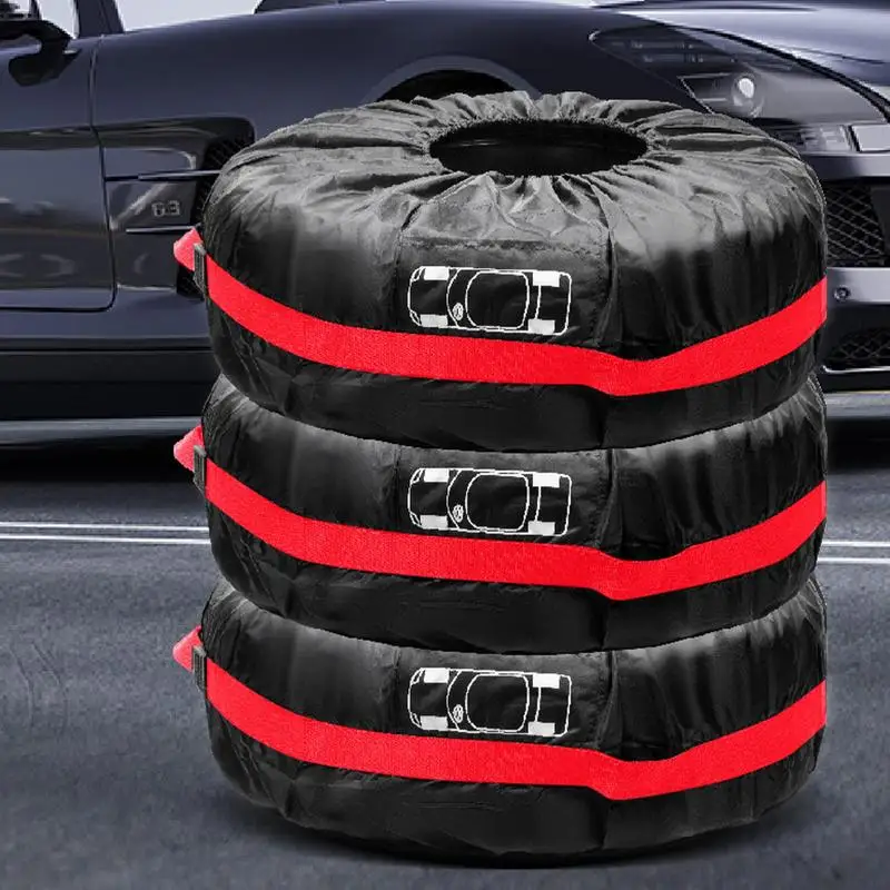 Car Spare Tire Cover Case 210D Oxford Cloth Spare Tire Cover Storage Bags Waterproof Dust-proof Protector Styling Storage Bags