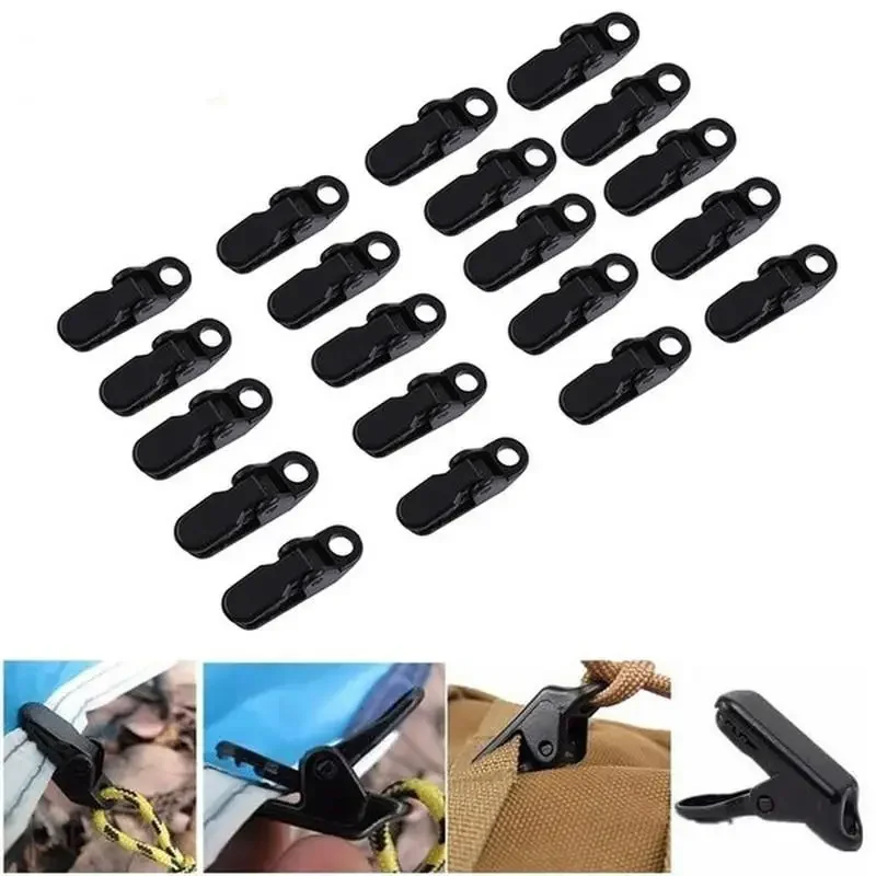 10 Pcs Tent Pull Point Clip Outdoor Camping Alligator Hook Buckle for The Crocodile