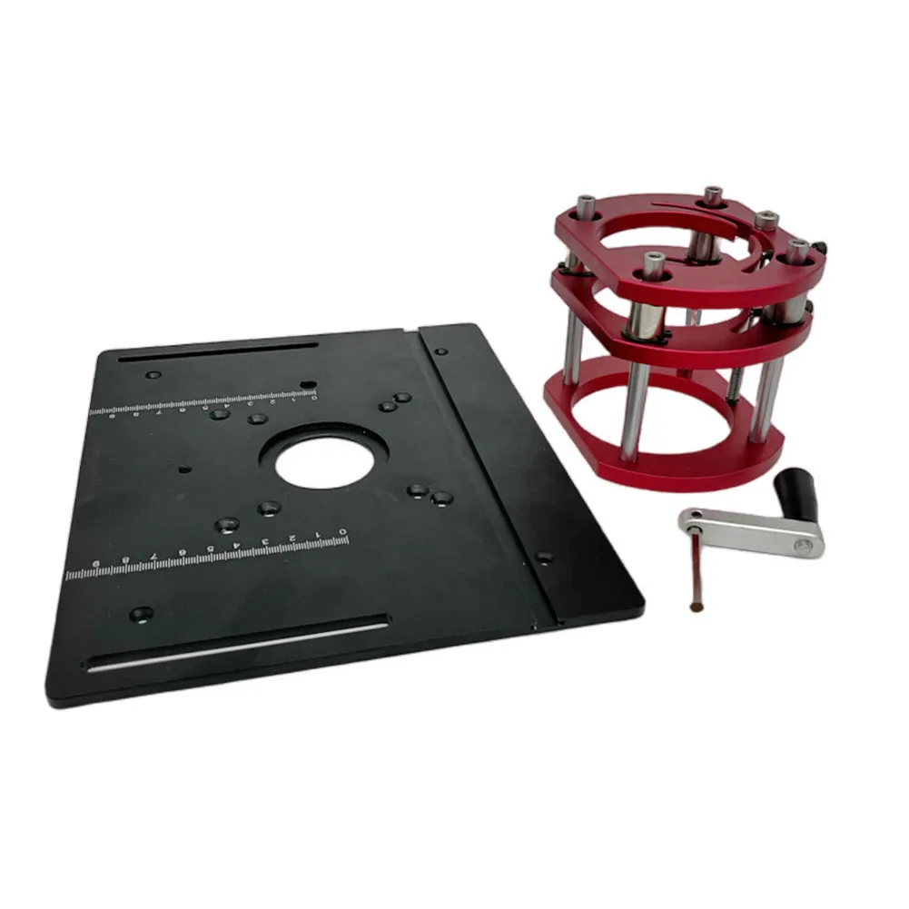 Piastra del Router in lega di alluminio Kit di sollevamento del Router tavolo di sollevamento della macchina per incidere per la lavorazione del legno maniglie fresatura elettrica del legno