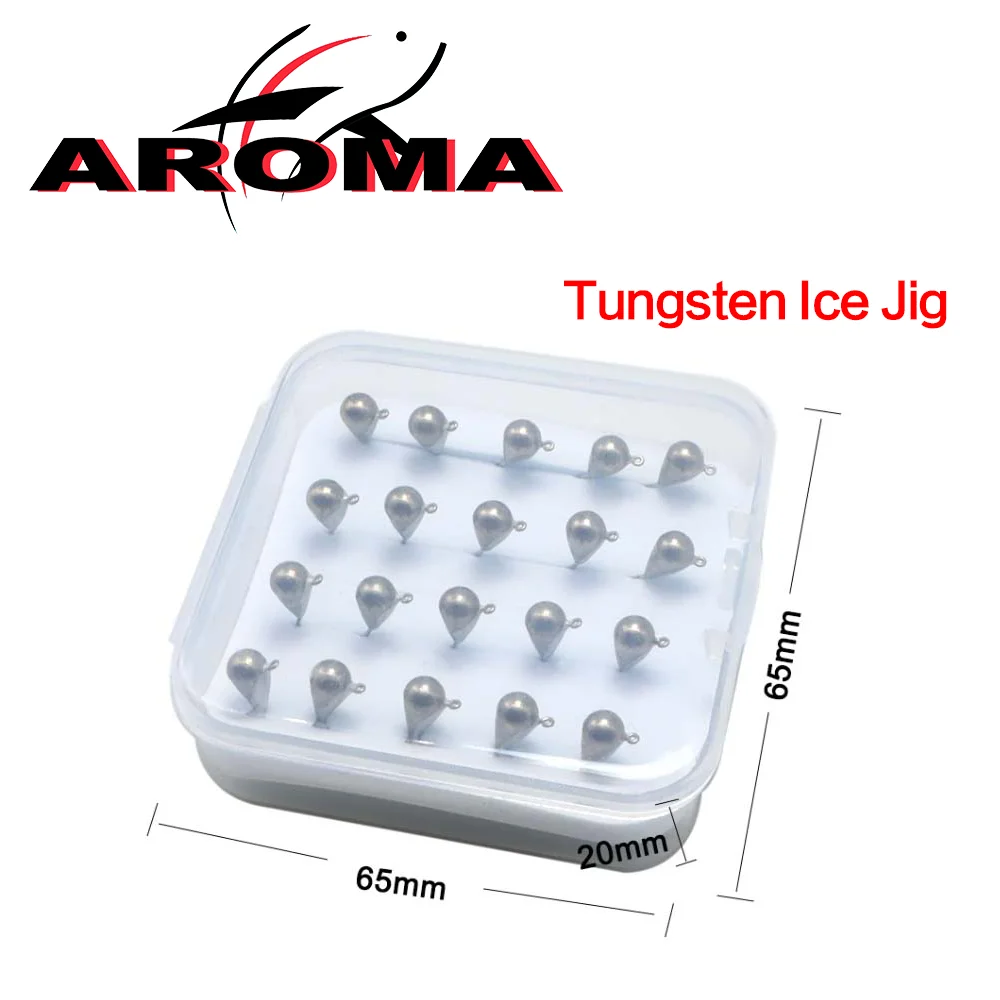 AROMA Tungsten Ice Jig Tear Drop 2.7mm-7.0mm Winter Ice Pike Perch Crappie Fishing Bait Hayabusa Ice Hook Fishing Hook