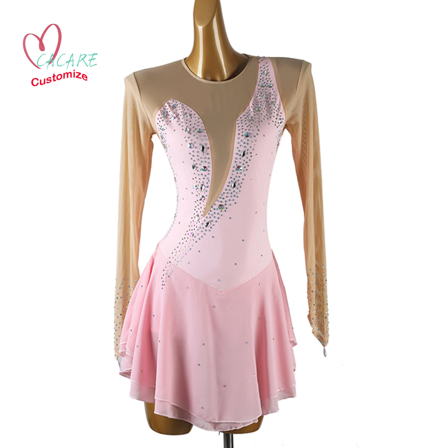 Kunstschaatsjurk Danskleding Toneelkostuum Kleding Meisje Kinderkleding Artistieke Schaatsen Jurk Dans Turnpakje Samba B003