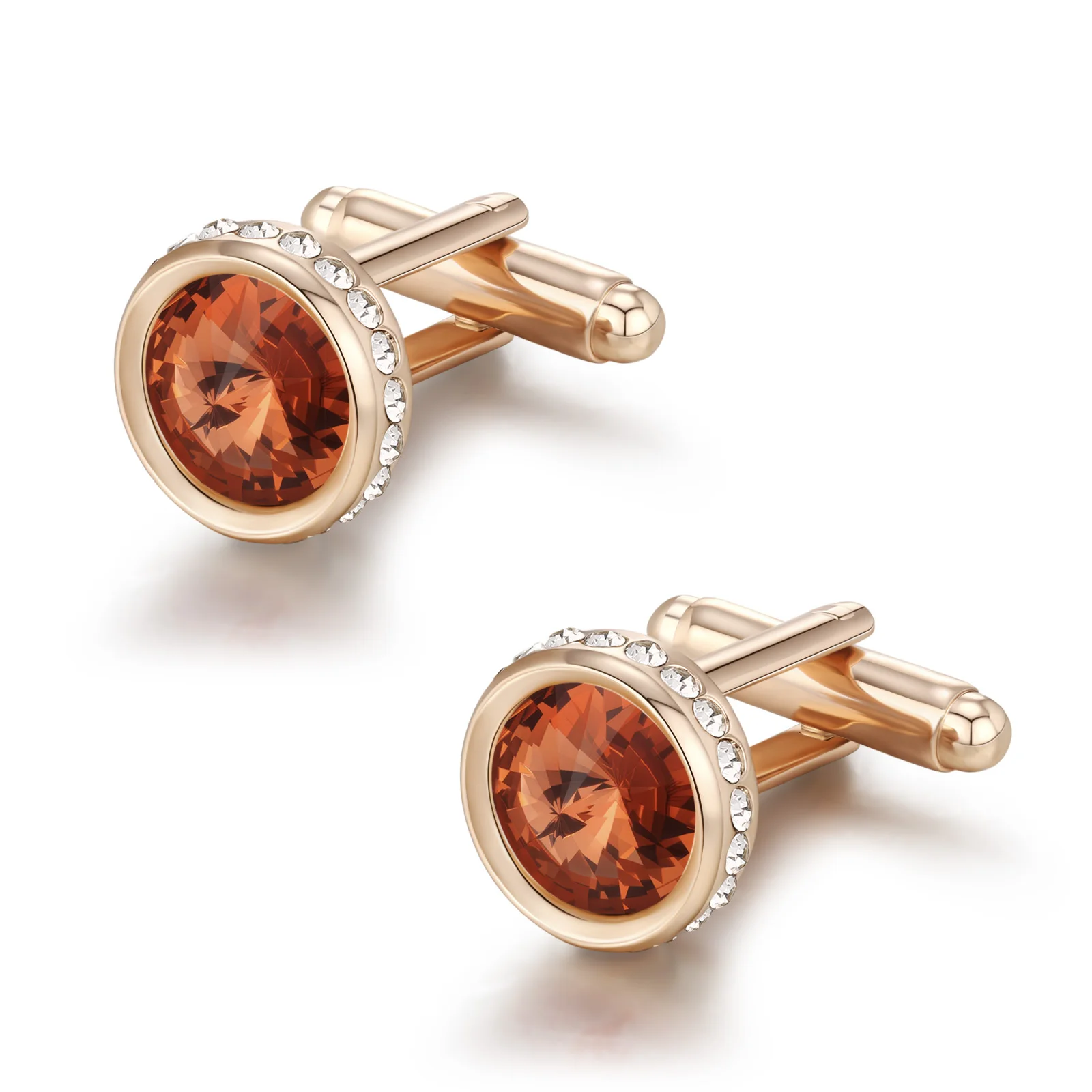 Men's Crystal Cufflinks for Wedding, Elegant Business Formal Dress Shirt Accessories, Gift for Groom, Him, Father's Day