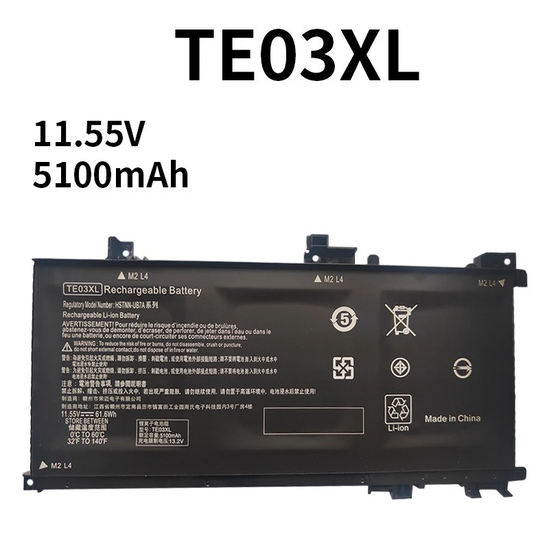 بطارية TE03XL 11.55V 61.6Wh مناسبة لبطارية الضوء والظل Elf 2 TPN-Q173 Light and Shadow Elf 1 الجديدة تمامًا