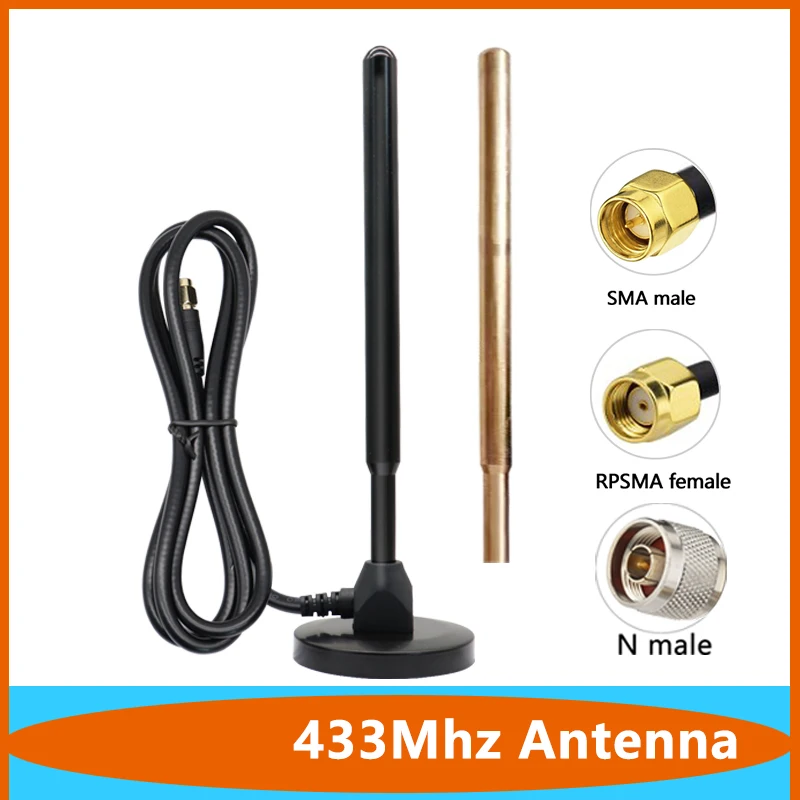 433MHz Lora Antenna 15dbi Long Range Aerial SMA N Male with Magnetic Base for Internet Communication Ham Radio Signal Booster