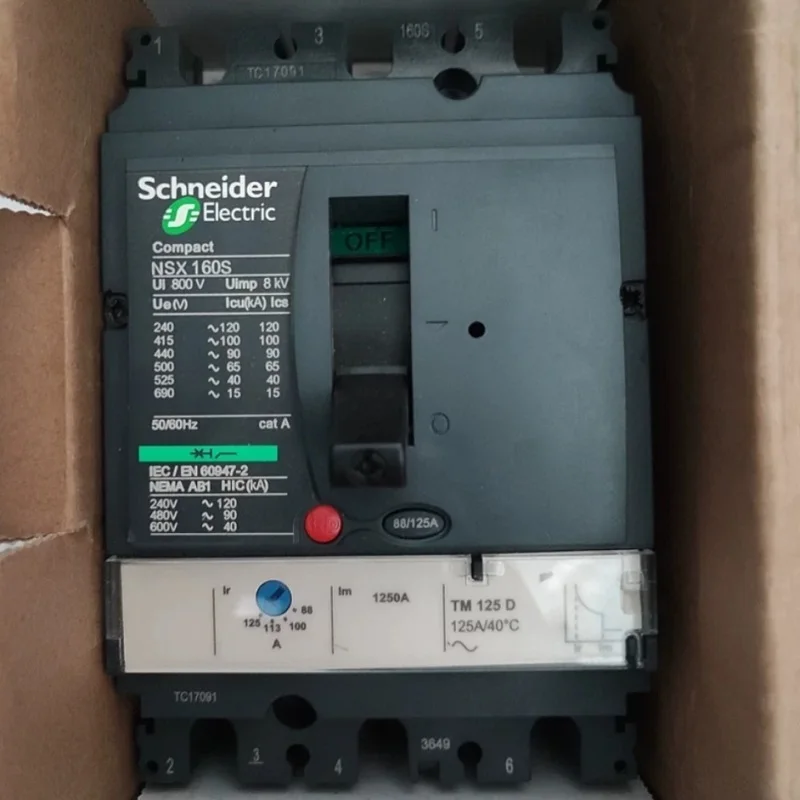

Schneider electric COMPACT NSX Molded-Case Circuit Breakers MCCB NSX160S 3P3D 4P3D TM80D-160D 100KA 380/415V LV430391TM160