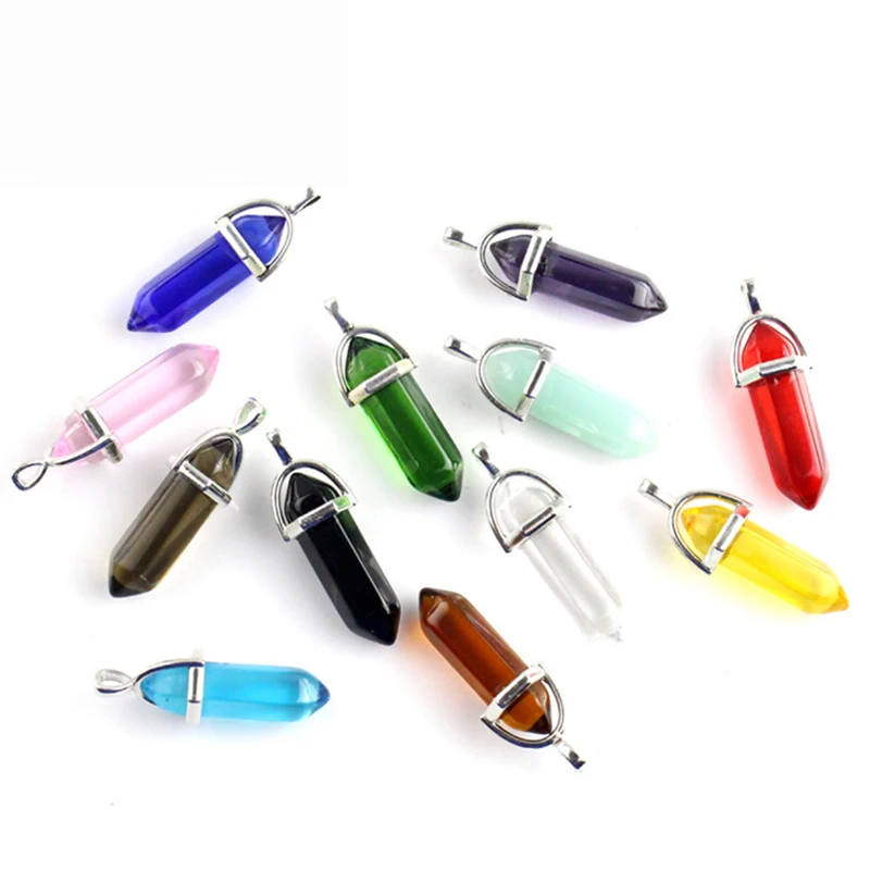 Luminous Crystal Necklace Natural Stone Bullet Hexagon Pillar Sweater Chain Glow In The Dark Pendant Necklace Jewelry for Women - Image 2