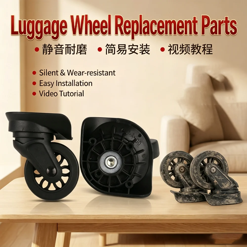 Luggage Restoration Kit Replacement Wheels Travel Essential Luggage Wheels Replacement Universal Trolley Casters 75R For Smooth