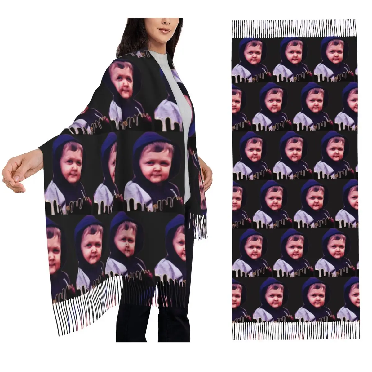 

Hasbulla Magomedov шарф с кисточками для женщин мягкие теплые шали и накидки большая осенне-зимняя шаль