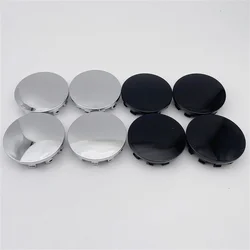 4PCS 63mm 2.5 Inch Chrome Black Plastic Car Hub Rim Wheel Center Cap Fit For Dodge Ram Wheels 2019-2022 Replacement 6KF18TRMAA