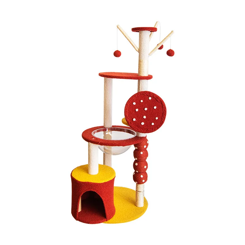 

Cat climbing frame integrated large shelf scratching board jumping platform sword hemp rope space capsule