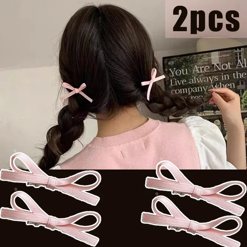 Small Bowknot Hair Clips for Women Girl Korean Cute Mini Bangs Side Clips Party Gifts Sweet Headwear Hair Accessories